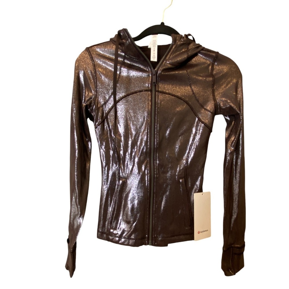 Lululemon Hooded Define Jacket Shine radiate foil Brown LW4BSNS Womens 2 NWT